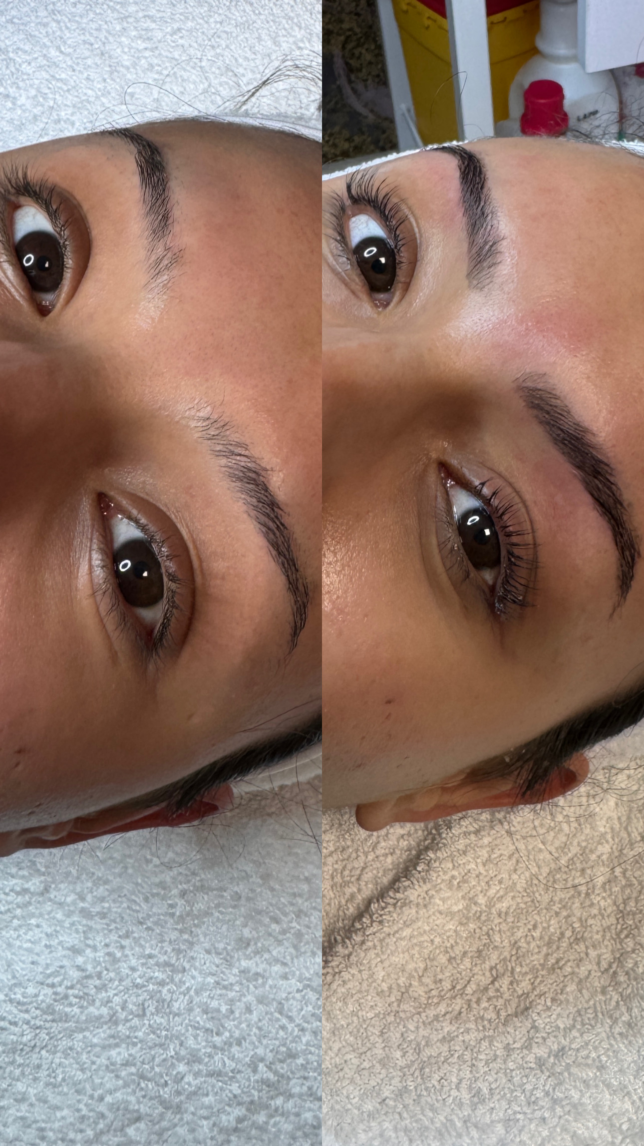 Wimpern und Augenbrauen Lifting